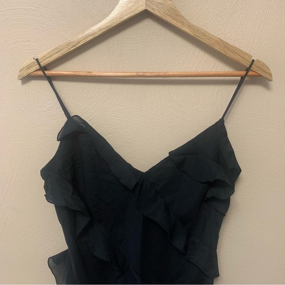 Abercrombie & Fitch Ruffle Mini Dress Black Small Petite NWT New - Picture 3 of 15